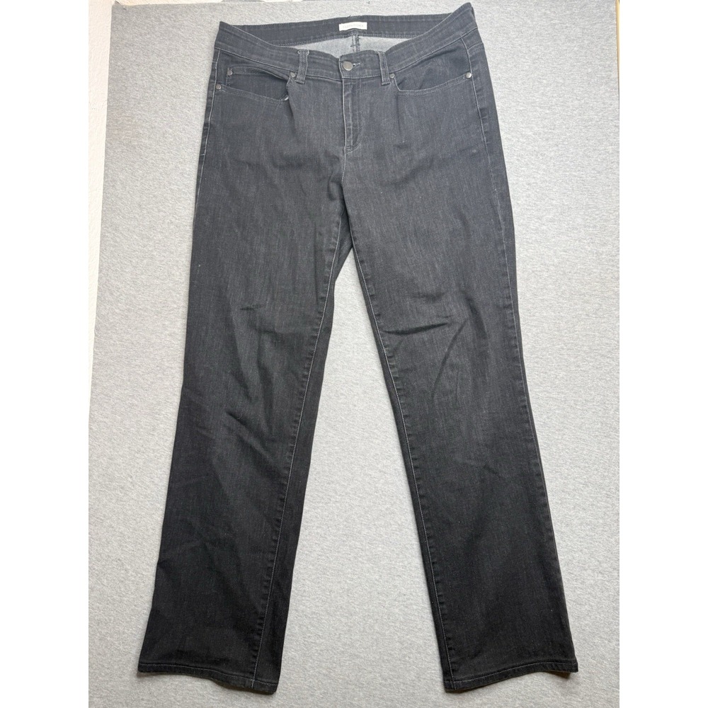 Eileen Fisher Jeans‎ Womens Size 10 Black Tapered Mid Rise Organic Cotton Blend